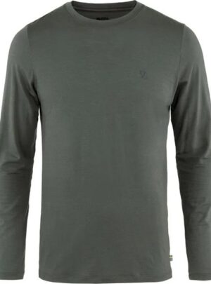 Fjällräven Abisko Wool LS Herre / Mænd-basalt-2XL - T-Shirt, Polo-shirt