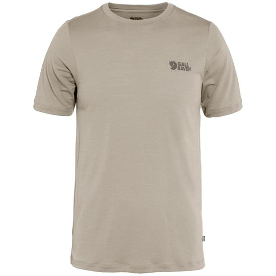 Fjällräven Abisko Wool Logo SS Mens, Light Fossil Fjällräven Abisko Wool Logo SS Mens, Light Fossil