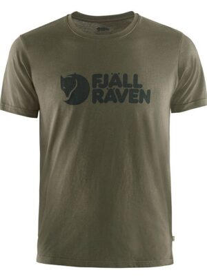 Fjällräven Logo T-Shirt Herre / Mænd-dark olive-2XL - T-Shirt, Polo-shirt