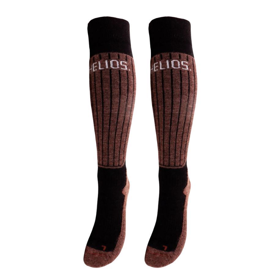 Helios Merino One 60, skistrømper, 2 par, brun Helios Merino One 60, skistrømper, 2 par, brun