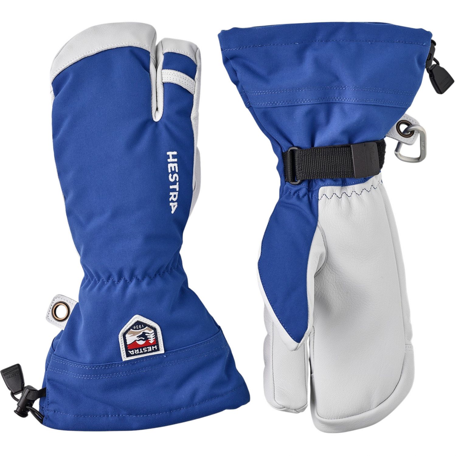 Hestra Army Leather Heli Ski, 3-finger skihandsker, blå Hestra Army Leather Heli Ski, 3-finger skihandsker, blå