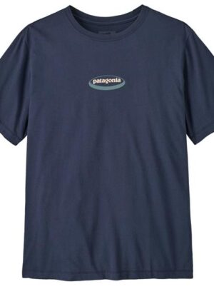 Patagonia Mens '95 Oval Logo T-Shirt, New Navy / Kaleido