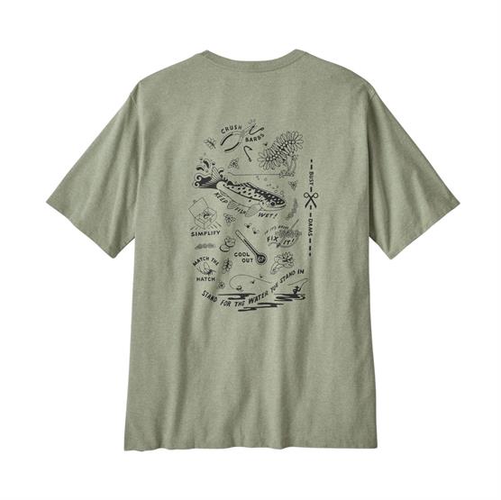 Patagonia Mens Action Angler Responsibili-Tee, Salvia Green Patagonia Mens Action Angler Responsibili-Tee, Salvia Green