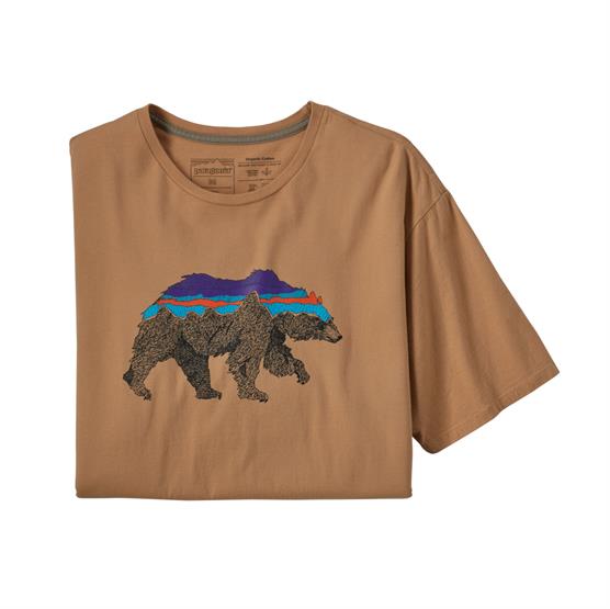 Patagonia Mens Back For Good Organic T-Shirt, Dark Camel / Bear Patagonia Mens Back For Good Organic T-Shirt, Dark Camel / Bear