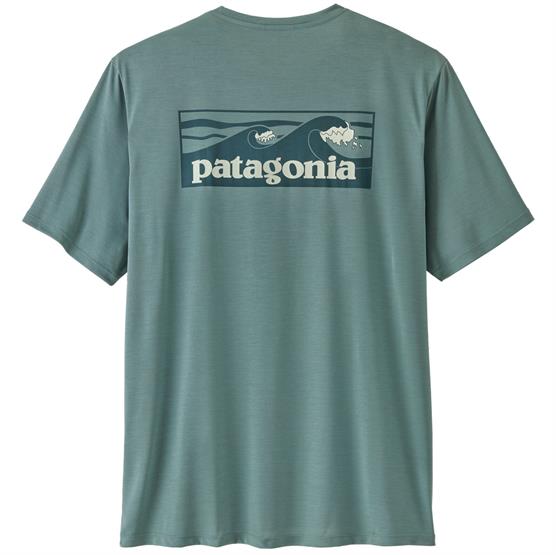 Patagonia Mens Cap Cool Daily Shirt Boardshort Logo, Blue Sage Patagonia Mens Cap Cool Daily Shirt Boardshort Logo, Blue Sage
