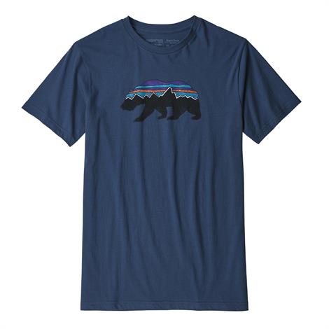 Patagonia Mens Fitz Roy Bear Organic T-Shirt, Stone Blue Patagonia Mens Fitz Roy Bear Organic T-Shirt, Stone Blue