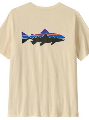 Patagonia Mens Fitz Roy Trout T-Shirt, Undyed Natural
