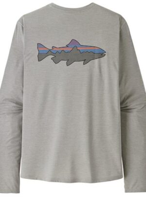 Patagonia Mens L/S Cap Cool Sun Shirt - Fitz Roy Trout, Crisp Grey
