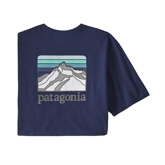 Patagonia Mens Line Logo Ridge Pocket Tee, Classic Navy Patagonia Mens Line Logo Ridge Pocket Tee, Classic Navy