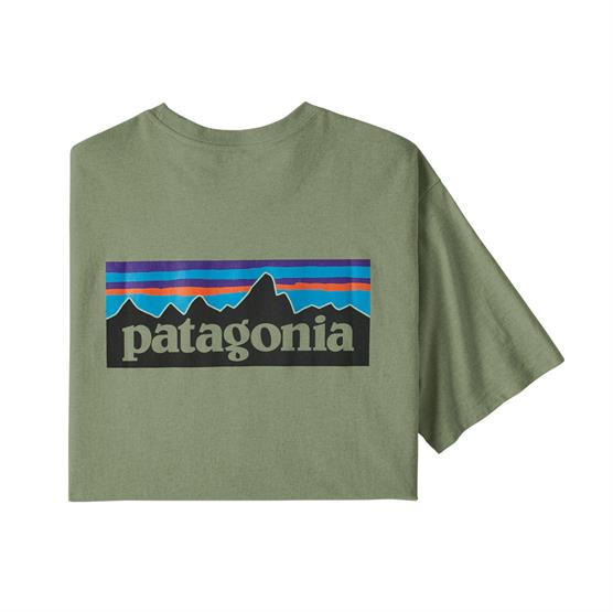 Patagonia Mens P-6 Logo Responsibili-Tee, Sedge Green Patagonia Mens P-6 Logo Responsibili-Tee, Sedge Green