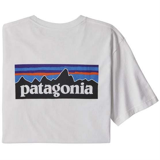 Patagonia Mens P-6 Logo Responsibili-Tee, White Patagonia Mens P-6 Logo Responsibili-Tee, White