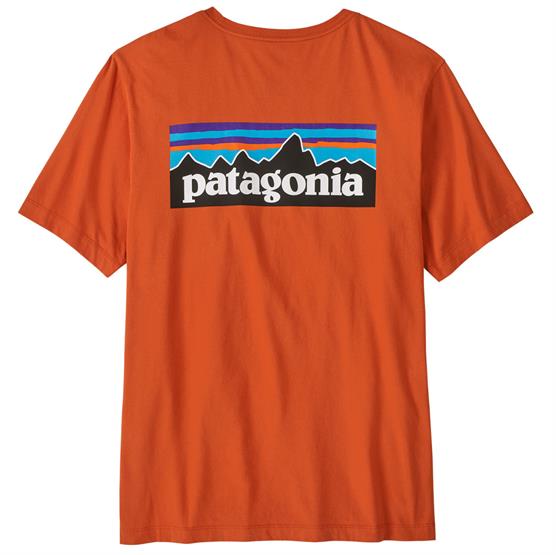 Patagonia Mens P-6 Logo T-Shirt, Coal Orange Patagonia Mens P-6 Logo T-Shirt, Coal Orange