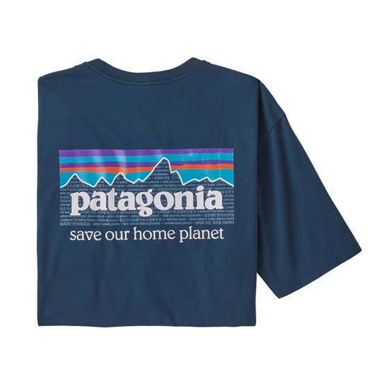 Patagonia Mens P-6 Mission Organic T-Shirt, Tidepool Blue Patagonia Mens P-6 Mission Organic T-Shirt, Tidepool Blue