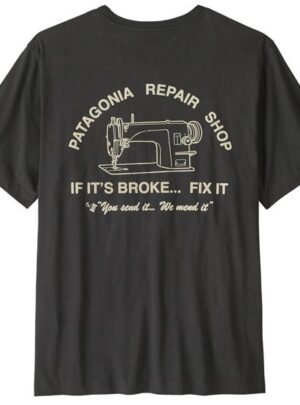 Patagonia Mens Repair Shop T-Shirt, Ink Black