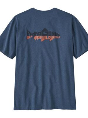 Patagonia Mens Wild Waterline Pocket Responsibili-Tee, Utility Blue