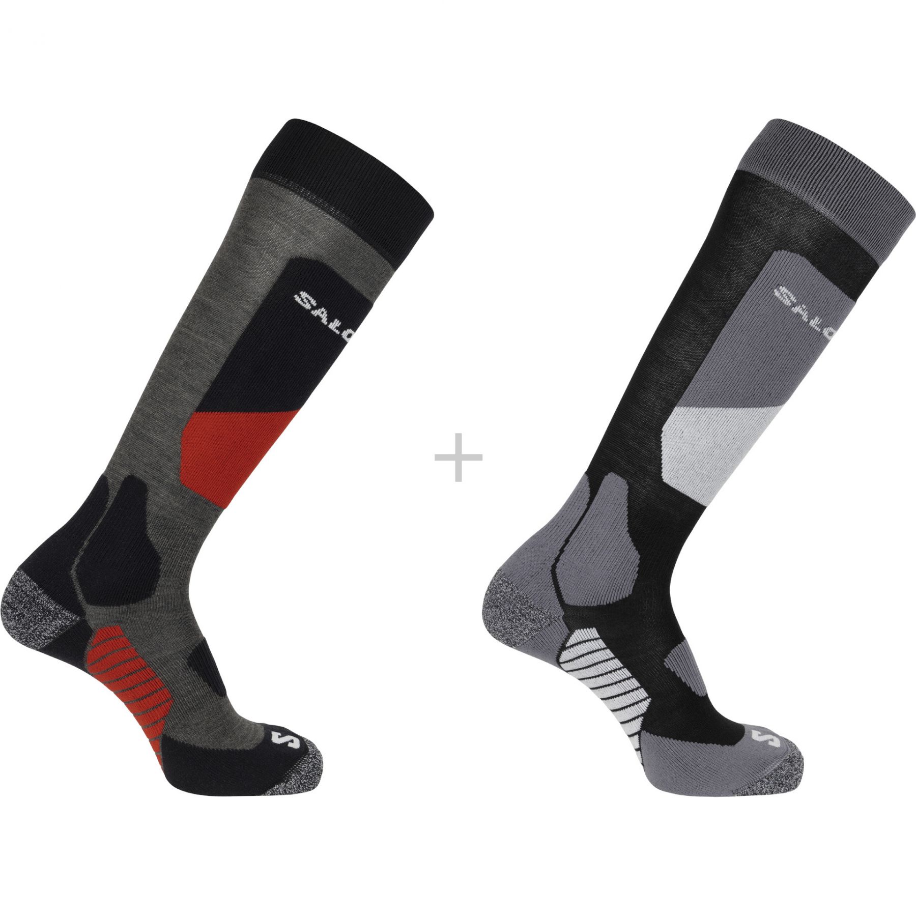 Salomon S/Access, skistrømper, 2-pak, sort/mørkegrå Salomon S/Access, skistrømper, 2-pak, sort/mørkegrå