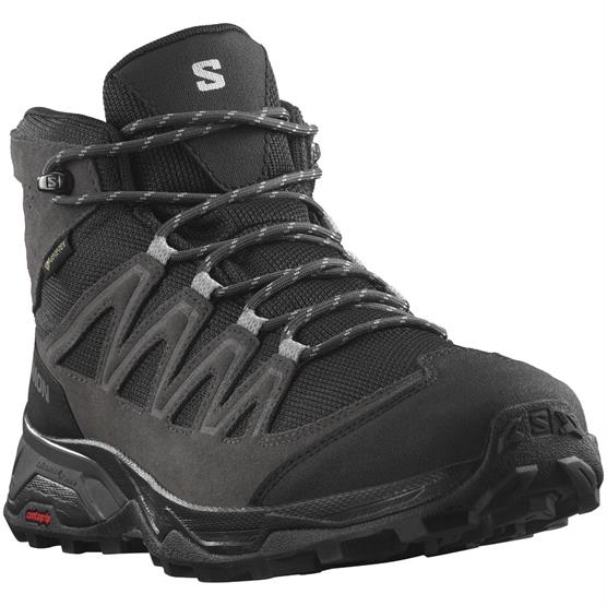 Salomon X Ward Leather Mid GTX Mens, Phantom / Black Salomon X Ward Leather Mid GTX Mens, Phantom / Black