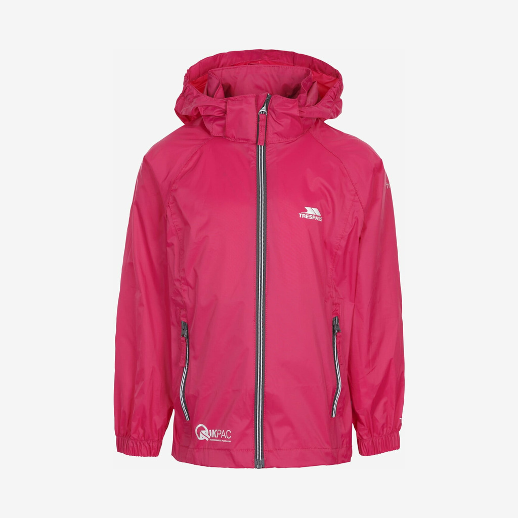 Trespass - Qikpac X Kids regnjakke (Pink) - 11-12 år Trespass - Qikpac X Kids regnjakke (Pink) - 11-12 år