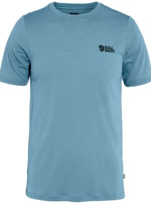 Fjällräven Abisko Wool Logo SS Herre / Mænd-dawn blue-M - T-Shirt, Polo-shirt