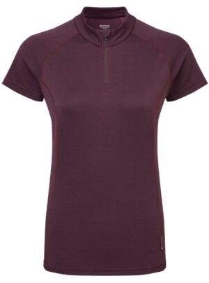 Montane F Dart Zip T-Shirt, dame, mørkelilla