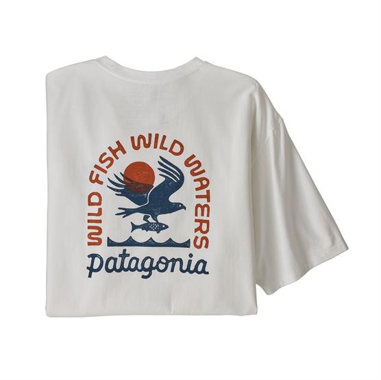 Patagonia Mens Original Angler Organic T-Shirt, White Patagonia Mens Original Angler Organic T-Shirt, White