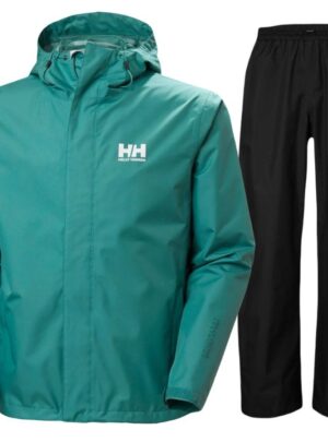 Helly Hansen HH Rain/Seven J regnsæt, herre, grøn/sort