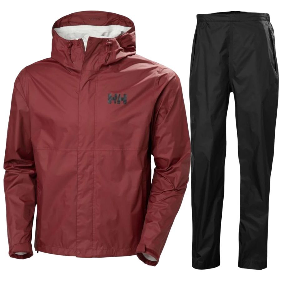 Helly Hansen Loke 2.0/Loke regnsæt, herre, mørkerød/sort Helly Hansen Loke 2.0/Loke regnsæt, herre, mørkerød/sort