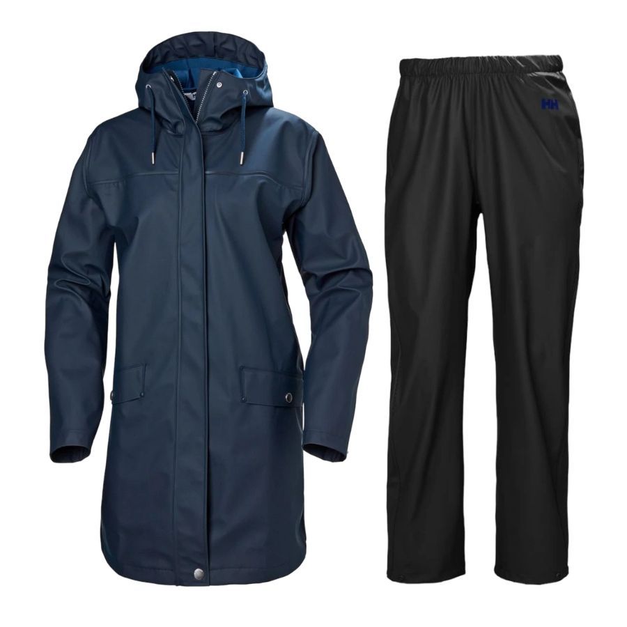 Helly Hansen Moss, regnsæt, dame, mørkeblå/sort Helly Hansen Moss, regnsæt, dame, mørkeblå/sort