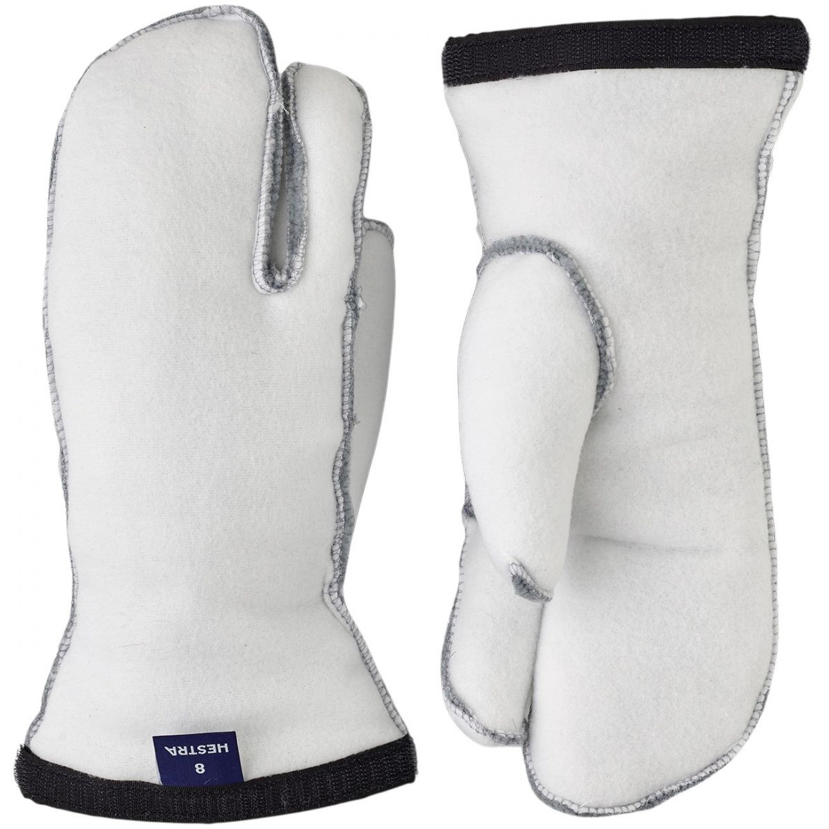 Hestra Heli Ski Liner, 3-finger inderhandsker, hvid Hestra Heli Ski Liner, 3-finger inderhandsker, hvid