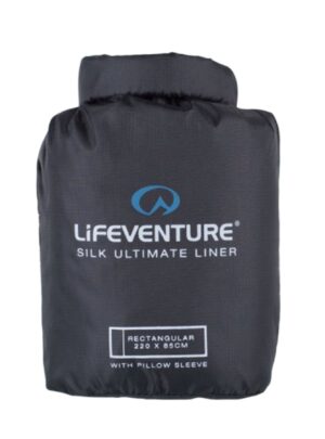 Lifeventure Silke Ultimate Sovepose Liner, rektangulær, sort