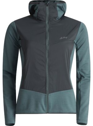 Lundhags Padje Merino Block Hoodie W, mellemlag, dame, blå/grå
