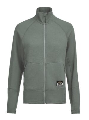 Lundhags Tived Merino Full Zip W, mellemlag, sort, grøn