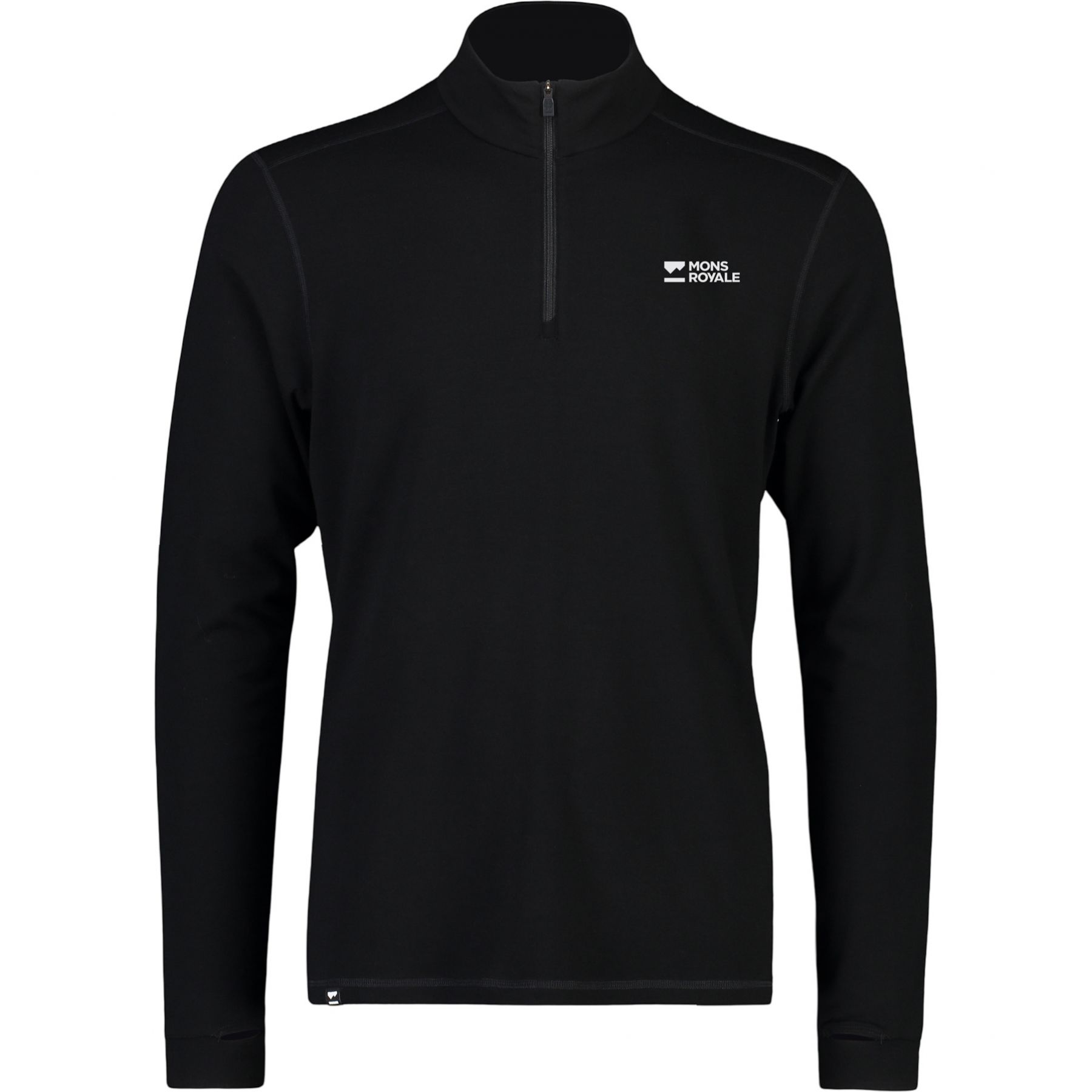 Mons Royale Cascade Merino Base Layer 1/4 Zip, skiundertrøje, herre, sort Mons Royale Cascade Merino Base Layer 1/4 Zip, skiundertrøje, herre, sort