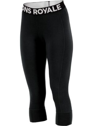 Mons Royale Cascade Merino Base Layer 3/4, skiunderbukser, dame, sort
