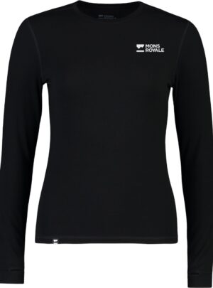 Mons Royale Cascade Merino Base Layer, skiundertrøje, dame, sort