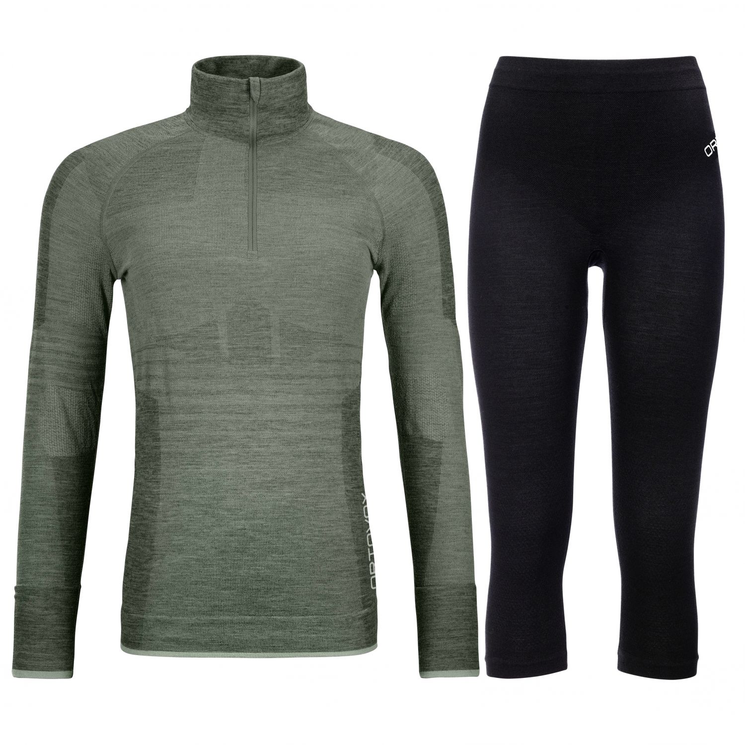 Ortovox 230 Competition 1/2 zip / 3/4 pant, sæt, dame, grå/sort Ortovox 230 Competition 1/2 zip / 3/4 pant, sæt, dame, grå/sort