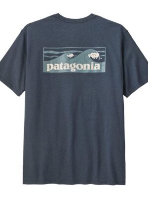 Patagonia Mens Boardshort Logo Pocket Responsibili-Tee, Summit Blue