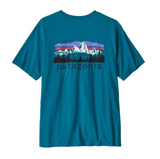 Patagonia Mens Fitz Roy Foothills T-Shirt, Glacial Blue Patagonia Mens Fitz Roy Foothills T-Shirt, Glacial Blue
