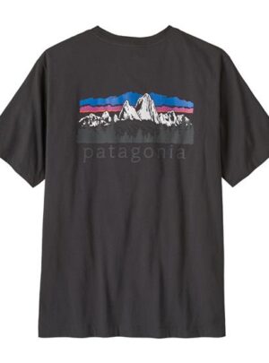 Patagonia Mens Fitz Roy Foothills T-Shirt, Ink Black