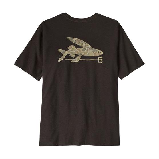 Patagonia Mens Flying Fish Responsibili-Tee, Den Brown / Coastal Edge Patagonia Mens Flying Fish Responsibili-Tee, Den Brown / Coastal Edge