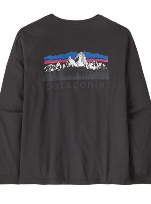 Patagonia Mens L/S Fitz Roy Foothills T-Shirt, Ink Black