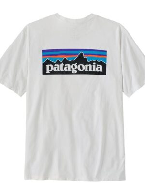 Patagonia Mens P-6 Logo Responsibili-Tee, Fiber White
