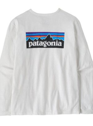 Patagonia Womens L/S P-6 Logo Responsibili-Tee, Fiber White