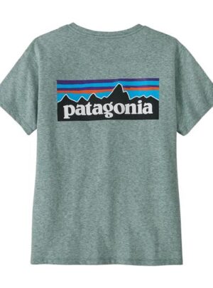 Patagonia Womens P-6 Logo Responsibili-Tee, Blue Sage