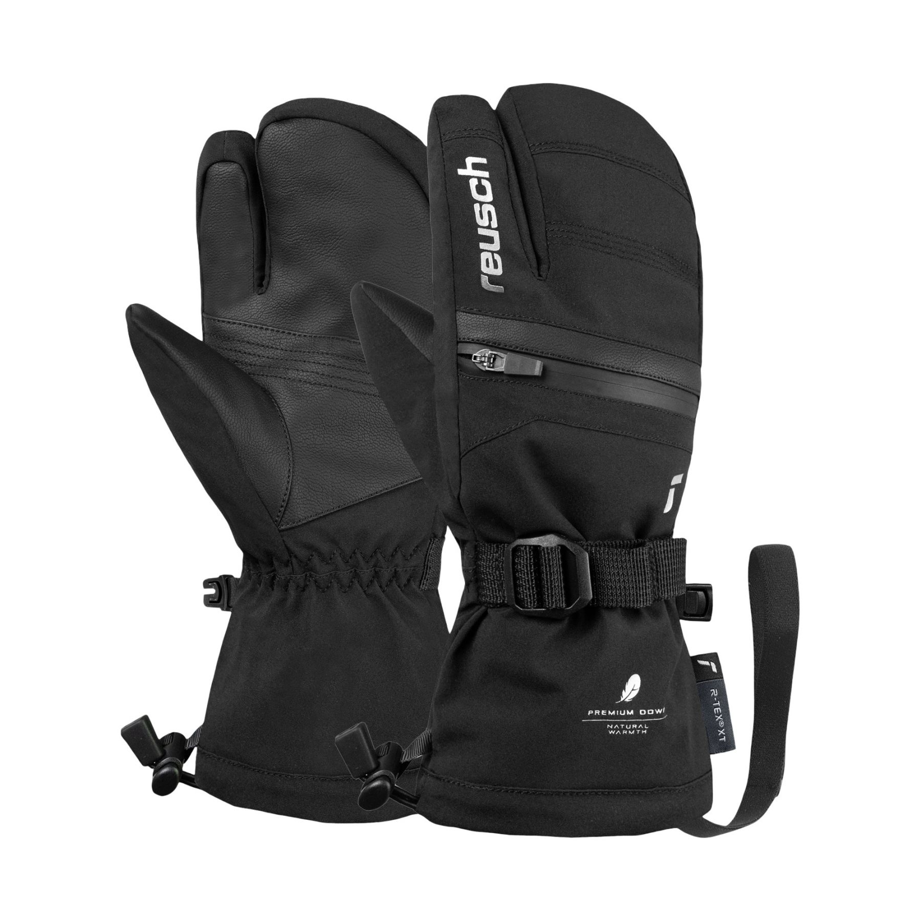 Reusch Lan R-Tex® XT, 3-fingre skihandsker, junior, sort Reusch Lan R-Tex® XT, 3-fingre skihandsker, junior, sort