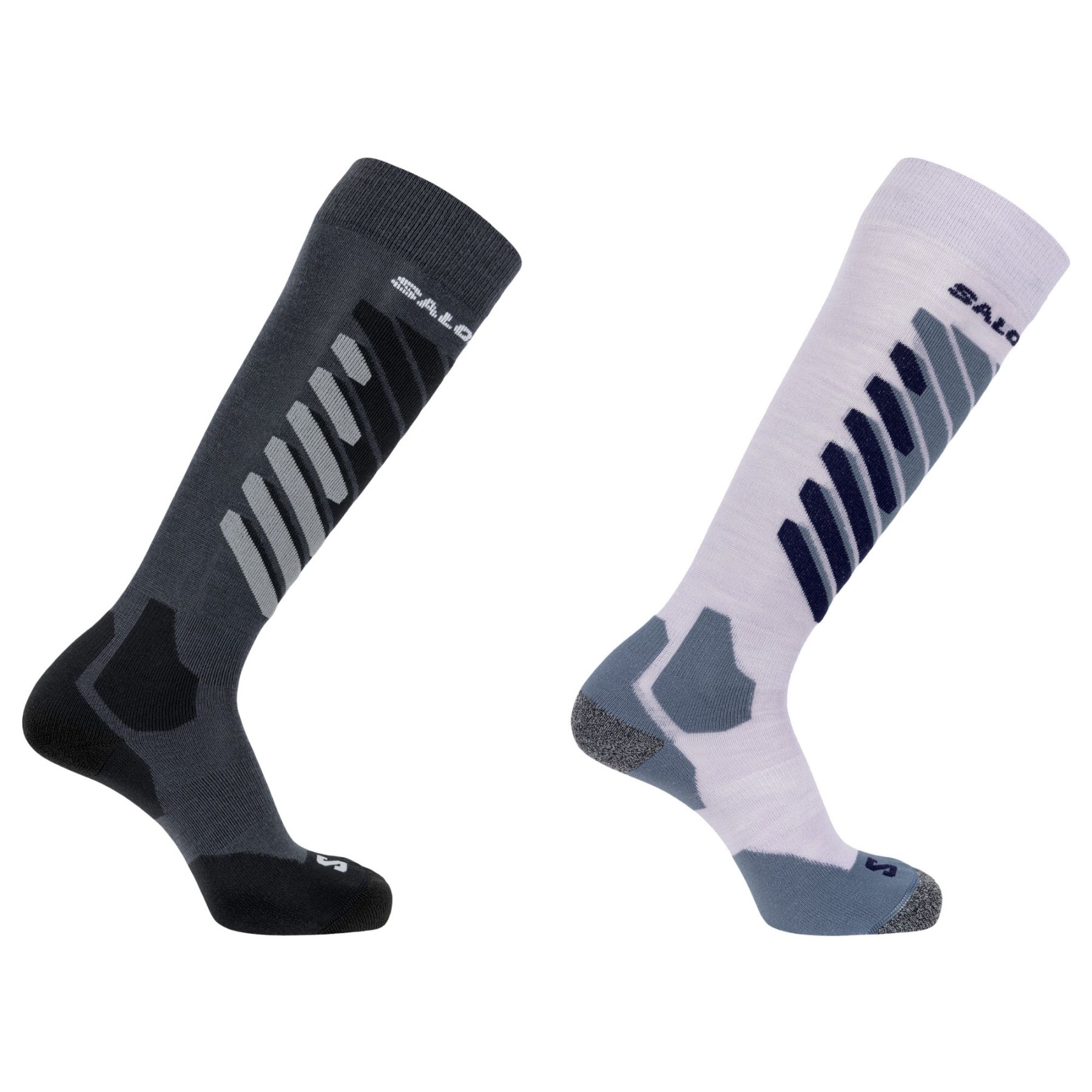 Salomon S/Access, skistrømper, 2-pak, grå/hvid Salomon S/Access, skistrømper, 2-pak, grå/hvid
