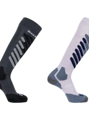 Salomon S/Access, skistrømper, 2-pak, grå/hvid