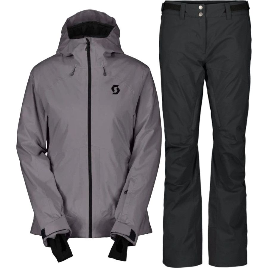 Scott Ultimate Dryo 10 skijakke/skibukser sæt, dame, grå/sort Scott Ultimate Dryo 10 skijakke/skibukser sæt, dame, grå/sort