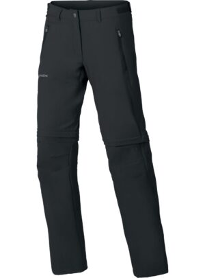 Vaude Farley Stretch ZO T-Zip Pants, vandrebukser, dame, sort