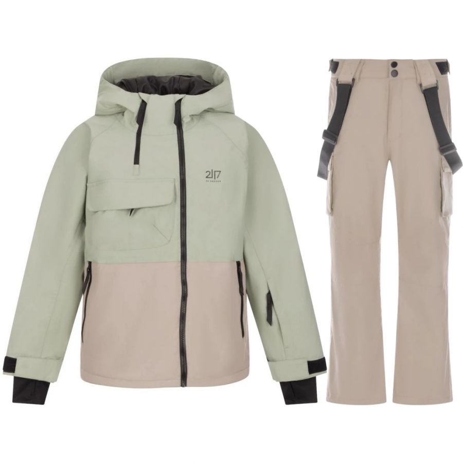 2117 of Sweden Kidden skijakke/skibukser sæt, junior, lysegrøn/beige 2117 of Sweden Kidden skijakke/skibukser sæt, junior, lysegrøn/beige
